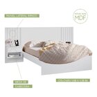 Cama Casal Com Mesa De Cabeceira Zaya 100% Mdf Branco