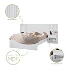 Cama Casal Com Mesa De Cabeceira Zaya 100% Mdf Branco