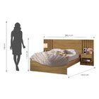 Cama Casal Com Mesa De Cabeceira Zaya 100% Mdf Camaru