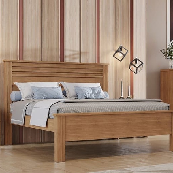 Cama Casal Com Painel Ripado - Verona-cumaru - Móveis Novo Ho
