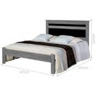 Cama Casal Dallas II - Cinza e Preto