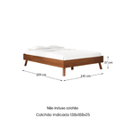 Cama Casal De Madeira Escandinava Futon Pés Inclinados Castan