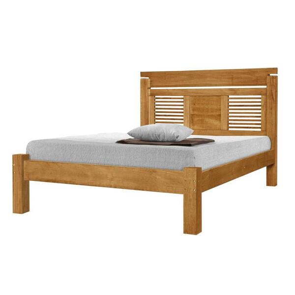 Cama Casal De Madeira Maciça Com Cabeceira Carol Atraente Hon