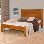 Cama Casal De Madeira Maciça Lara Atraente Castanho Com Colch