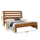 Cama Casal De Madeira Maciça Rebeca Atraente Castanho Com Col