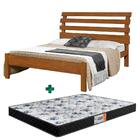 Cama Casal De Madeira Maciça Rebeca Atraente Castanho Com Col