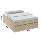 Cama Casal Elegance Versátil - Carvalho/champanhe