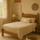 Cama Casal Em Madeira Corona Nogueira Claro