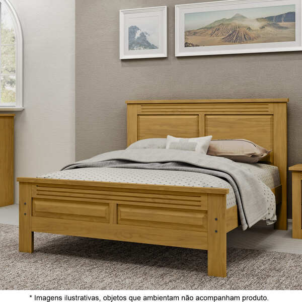 Cama Casal Em Madeira Maciça 1,40 Florença Imbuia - Straub Web