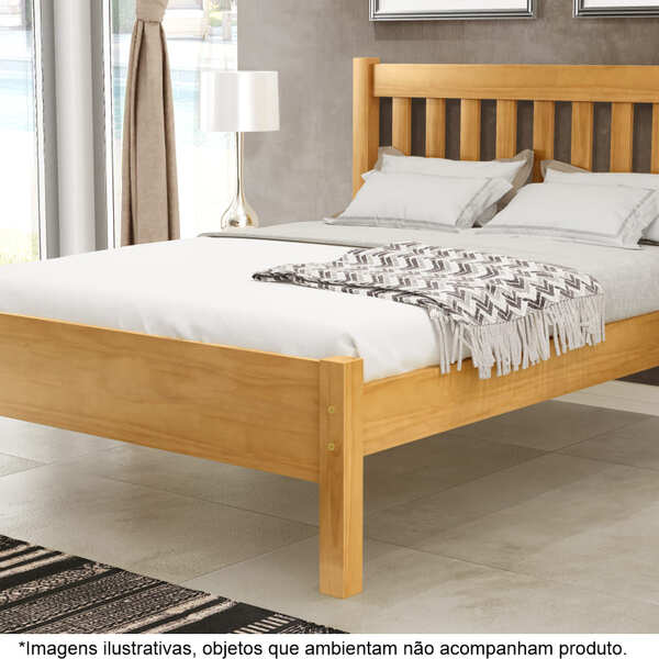 Cama Casal Em Madeira Maciça 1,60 Rapido Alice Mel - Straub W