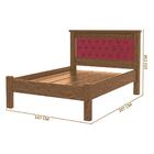 Cama Casal Em Mdf Reforçada Castanho Com Capitonê Vinho Mega