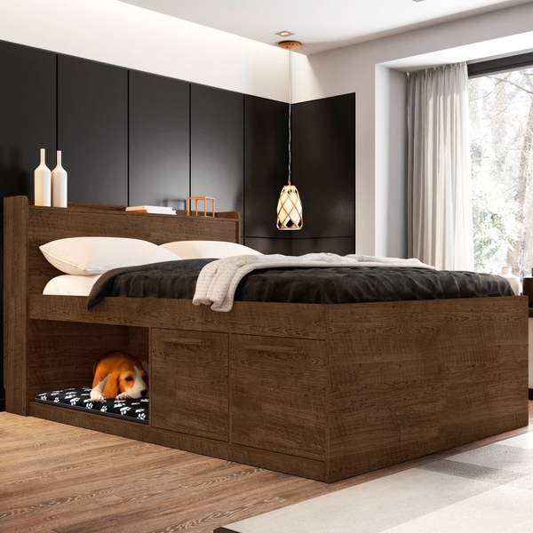 Cama Casal Espaço Pet Malbec Com Colchão