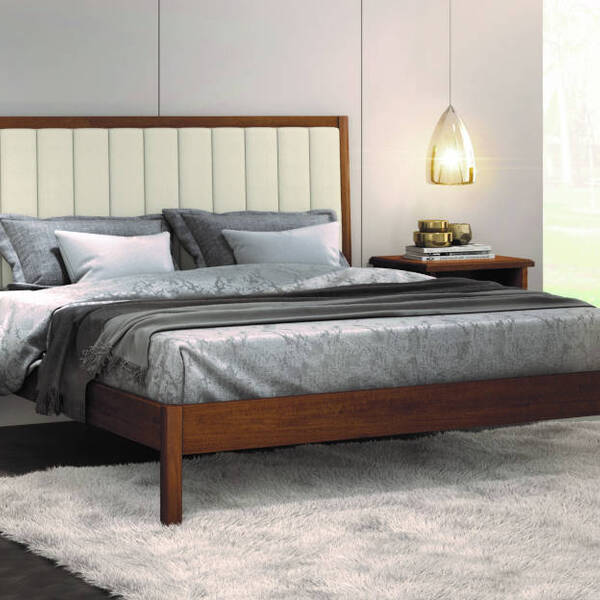 Cama Casal Estofada  Maciça 1,40 Lisboa Móveis Montanhês