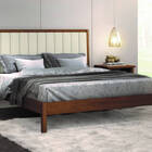 Cama Casal Estofada Madeira Maciça 1,60m - Lisboa  Montanhês