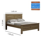 Cama Casal Florença de Madeira Maciça - Castanho