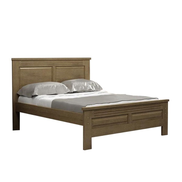 Cama Casal Florença de Madeira Maciça - Castanho