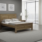Cama Casal Florença de Madeira Maciça - Castanho