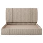 Cama Casal Flutuante Com Cabeceira 140cm Lyra S05 Linho Bege