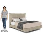 Cama Casal Flutuante Com Cabeceira 140cm Lyra S05 Linho Bege