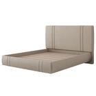 Cama Casal Flutuante Com Cabeceira 140cm Lyra S05 Linho Bege