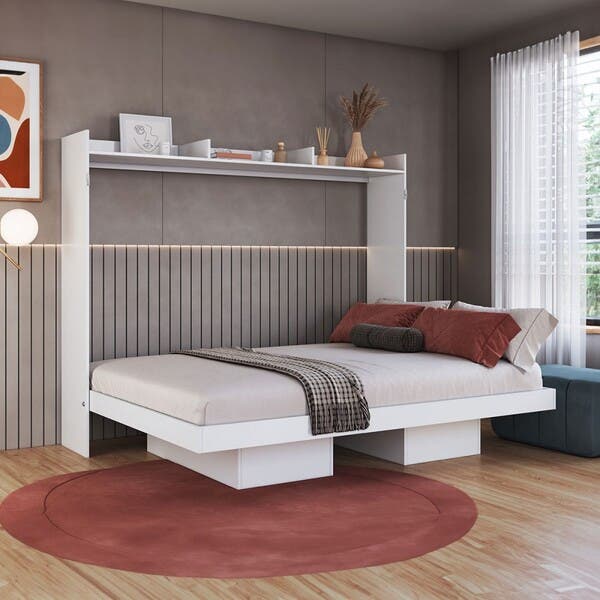 Cama Casal Hanover Articulável Horizontal 2 Prateleiras Branco - Art In ...