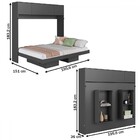 Cama Casal Hanover Articulável Horizontal 4 Portas Grafite -