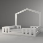 Cama Casal Infantil Com Casinha Montessori Play  Branco