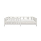 Cama Casal Infantil Grade Montessori Madeira Chão Branco Eva