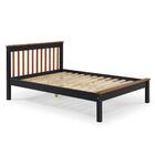 Cama Casal Inglesa Em Madeira Maciça Mv Outlet Preto E Mel