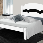 Cama Casal Iris Branco E Preto Branco Com Colchão