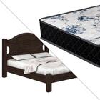 Cama Casal Isis Basoto Teka Fosco Com Colchão Gazin Casal D33