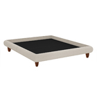 Cama Casal Japonesa 156cm Pés Madeira Haru Linho Off White -