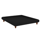 Cama Casal Japonesa 156cm Pés Madeira Haru Veludo Preto - Sal