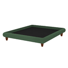Cama Casal Japonesa 156cm Pés Madeira Haru Veludo Verde - Sal