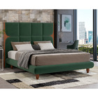 Cama Casal Japonesa 156cm Pés Madeira Haru Veludo Verde - Sal