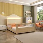 Cama Casal Juvenil Reversível Led Com Rattan, Grade Em Palito