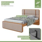 Cama Casal Leder Em Mdp/mdf Tecido Linho Amêndoa Clean