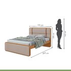 Cama Casal Leder Em Mdp/mdf Tecido Linho Amêndoa Clean