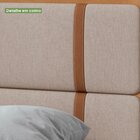 Cama Casal Leder Em Mdp/mdf Tecido Linho Amêndoa Clean