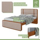 Cama Casal Leder Em Mdp/mdf Tecido Linho Frassino