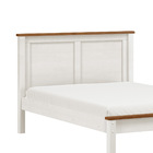 Cama Casal Linha Topázio Branco Lavado/teca Madeira Maciça Pi