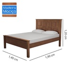 Cama Casal Lisboa de Madeira Maciça - Castanho