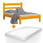 Cama Casal Madeira Esmeralda Cerejeira Nemargi Com Colchão Ca