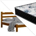 Cama Casal Madeira Esmeralda Imbuia Nemargi Com Colchão Gazin