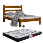 Cama Casal Madeira Esmeralda Imbuia Nemargi Com Colchão Gazin