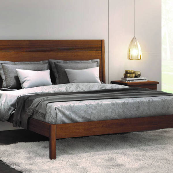 Cama Casal Madeira Maciça 1,60m - Lisboa - Móveis Montanhês