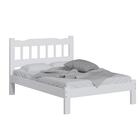 Cama Casal Madeira Maciça Branco Pérola Nemargi
