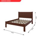 Cama Casal Madeira Maciça Lara  Castanho