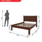 Cama Casal Madeira Maciça Lara  Castanho