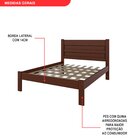 Cama Casal Madeira Maciça Lara  Castanho